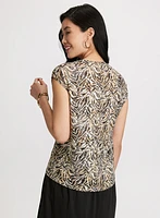 Animal Print Eyelet Tee