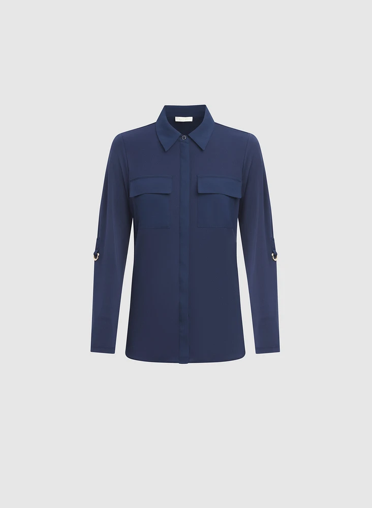 Blouse boutonnée en jersey