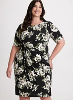 Fitted Floral Jersey Dress