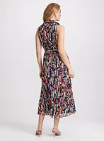 Abstract Plissé Dress