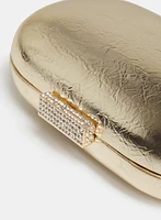 Pochette métallique à effet froissé