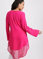 Asymmetric Mesh Hem Tunic