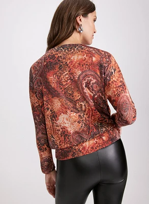 Mixed Paisley Print Top