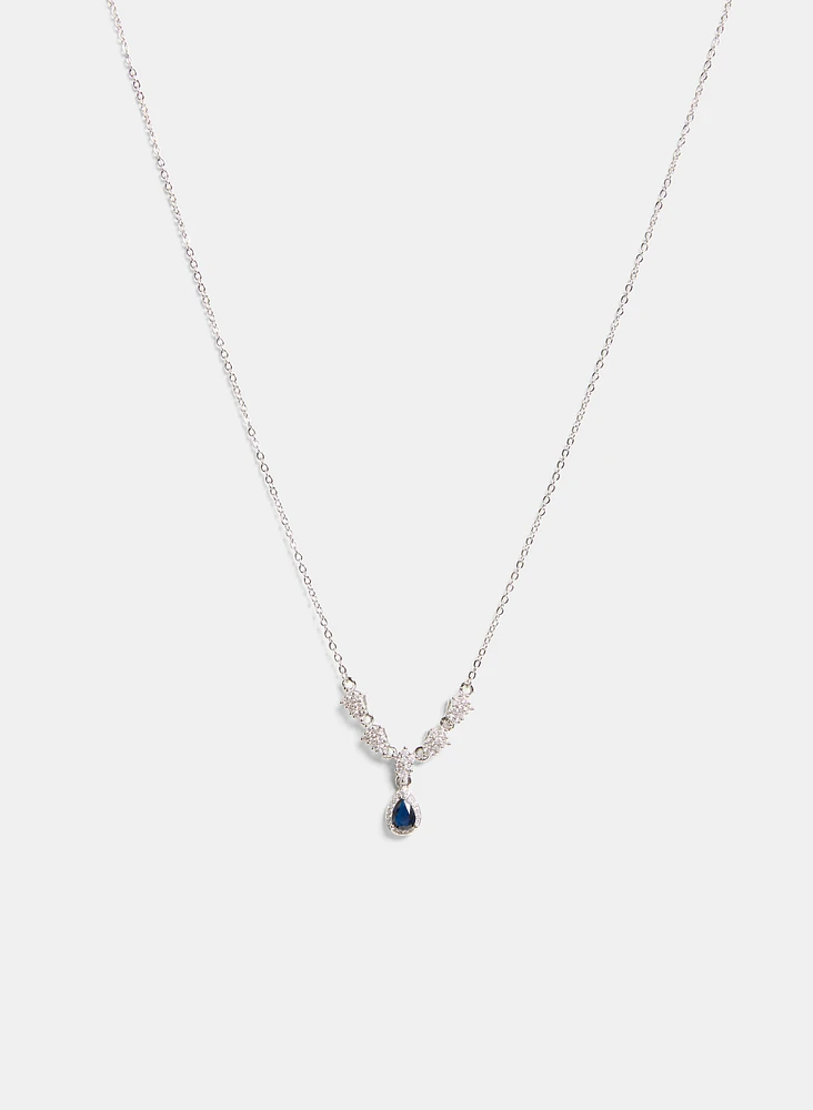 Cubic Zirconia Teardrop Necklace