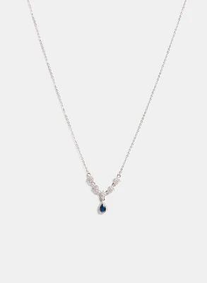 Cubic Zirconia Teardrop Necklace