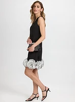 Robe à ourlet floral en organza