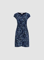 Robe à motif paisley et manches cape