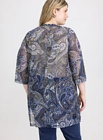 Cardigan ouvert à motif paisley