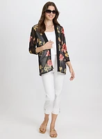 Haut floral ouvert à effet transparent