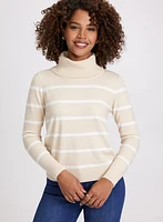 Stripe Print Knit Sweater