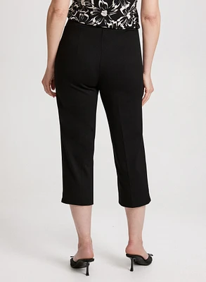 Slit Detail Straight-Leg Capris