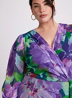 Robe maxi à motif floral abstrait