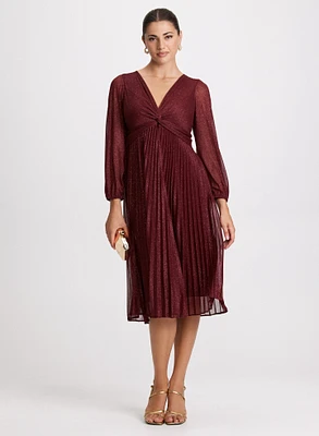 Robe à jupe plissée en chiffon