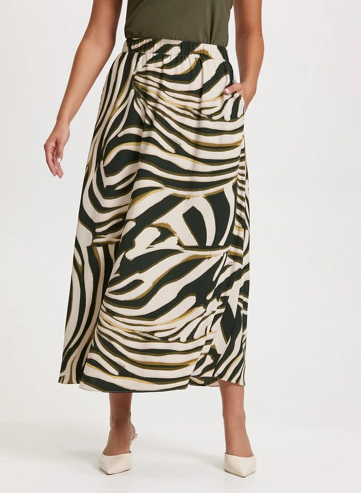 Zebra Print Maxi Skirt