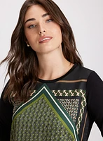 Geometric Print Long Sleeve Top