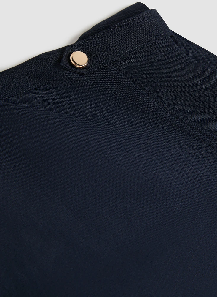 Straight Linen Blend Dress