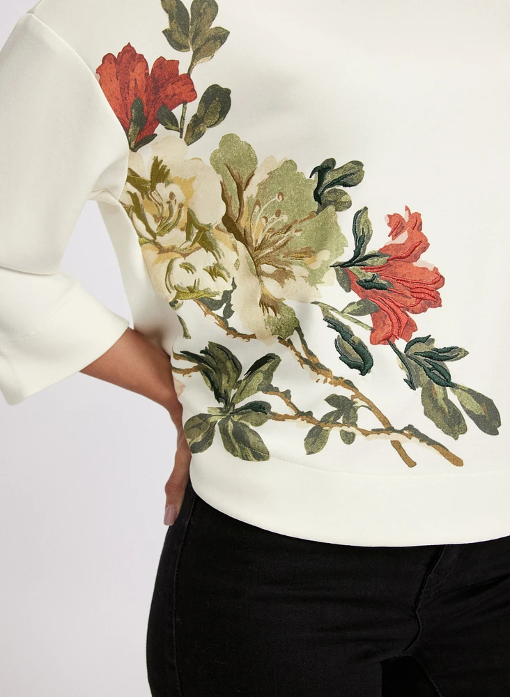 Floral Placement Print Top