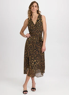 Robe cache-coeur à motif léopard