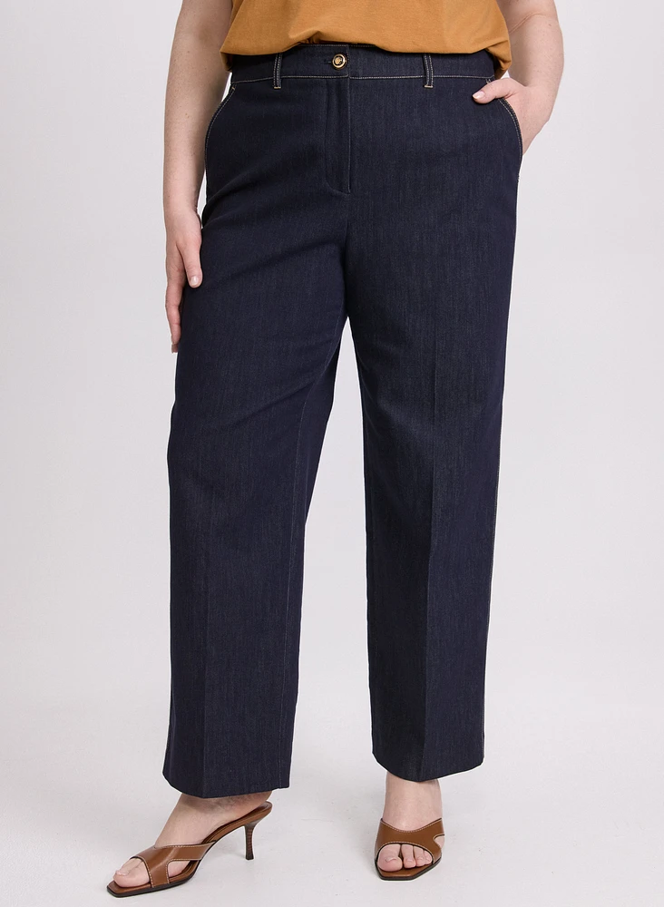 Pantalon Olivia à jambe large en denim
