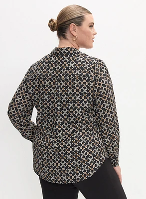 Melanie Lyne - Geometric Print Crepe Blouse