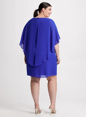 Capelet Effect Cocktail Dress