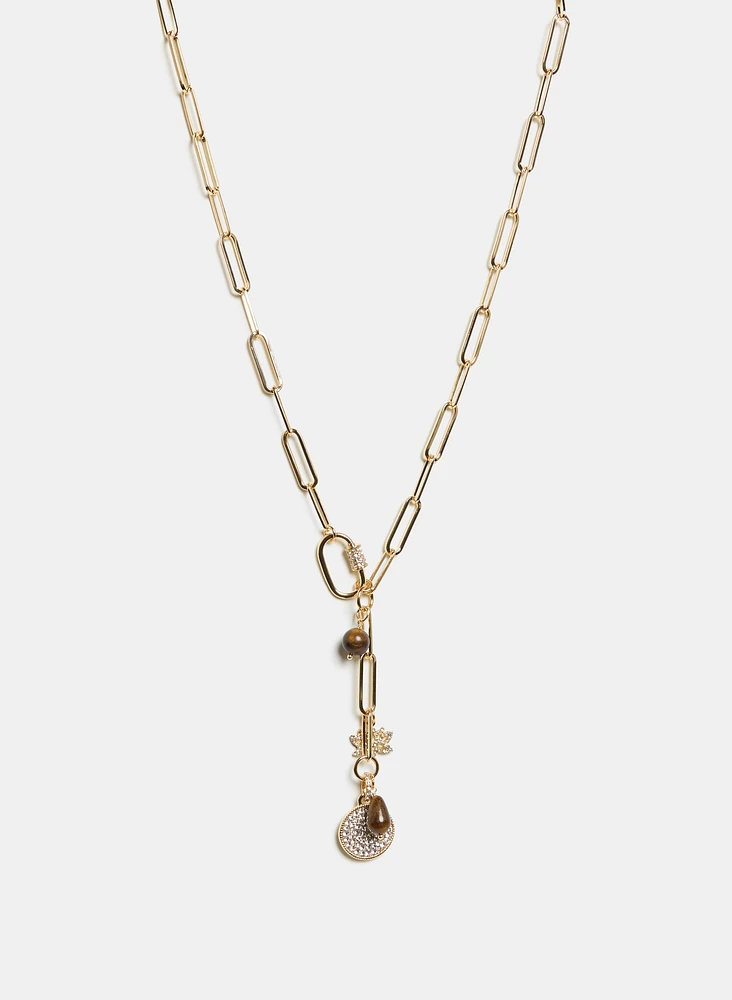 Collier à breloques de cristal