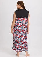 Robe de nuit à motif floral tropical