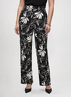 Pantalon floral à jambe large