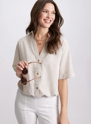 Blouse à rayures boutonnée