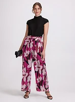 Plissé Floral Jumpsuit