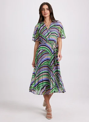 Robe en chiffon à rayures