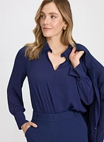 Blouse en crêpe à trou de serrure