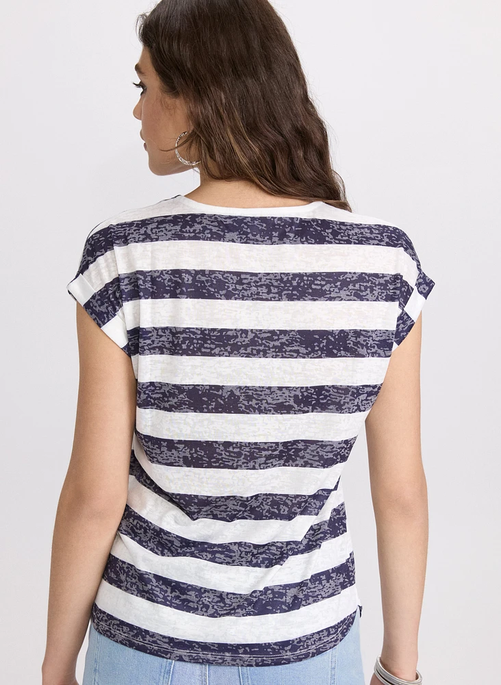 Stripe Burnout T-Shirt