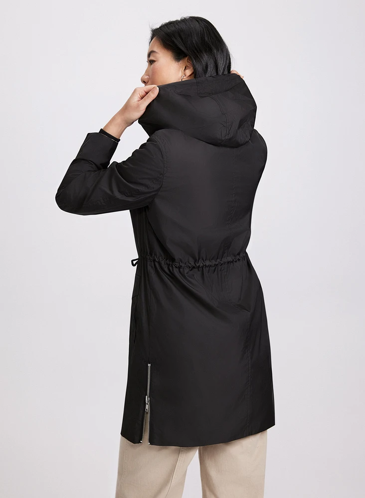 Manteau réversible à taille ajustée