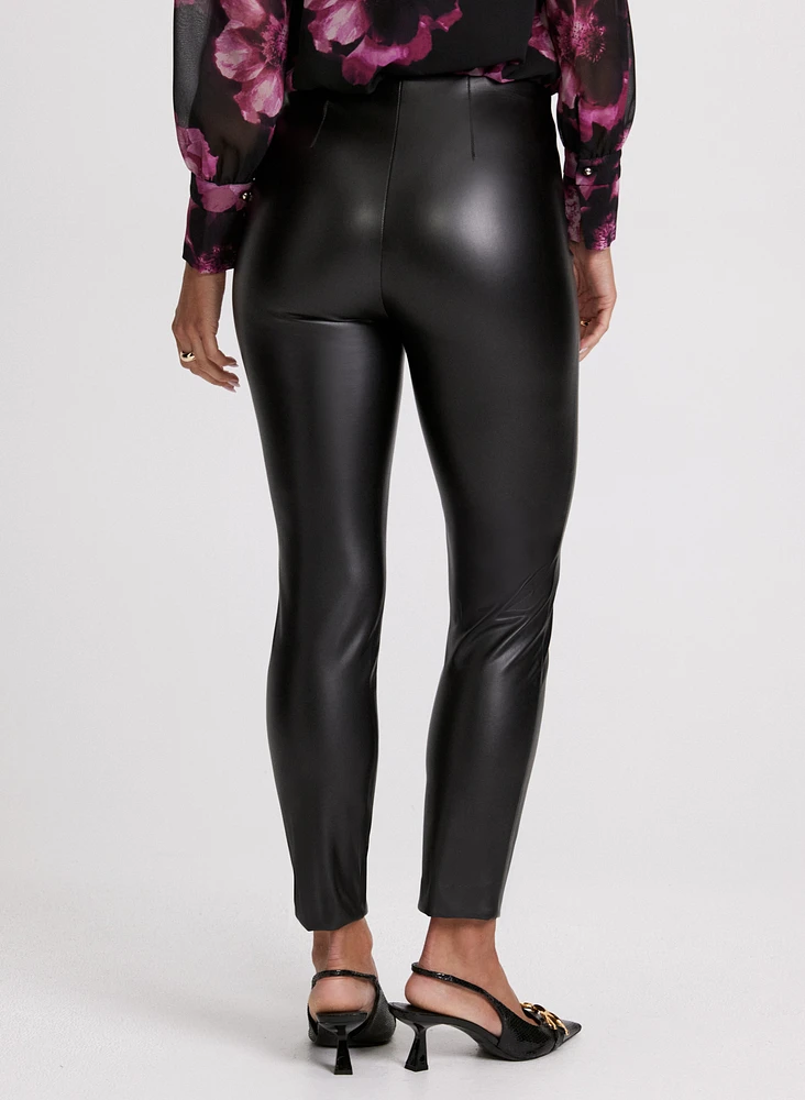 Sofia Vegan Leather Slim-Leg Pants