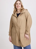 Elastic Waist Hooded Rain Coat