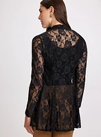 Sheer Lace Cover-Up Top