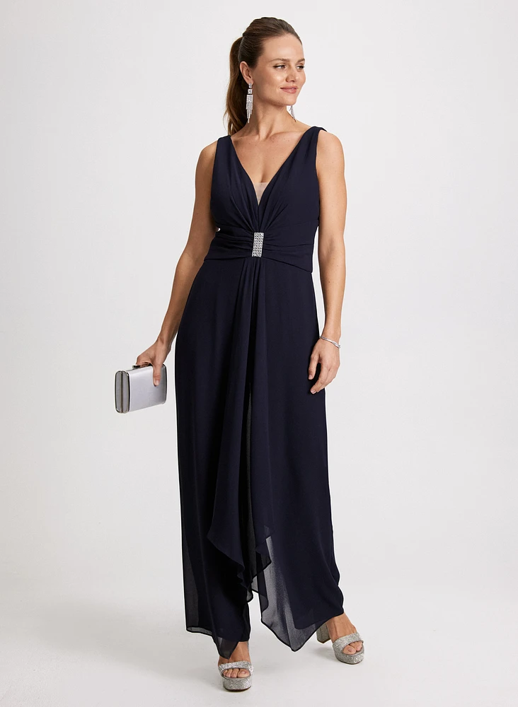 Deep V-Neck Jumpsuit