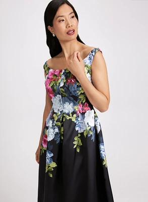 Floral Placement Print Dress