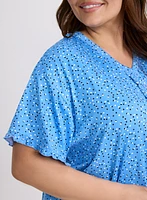 Robe de nuit à pois boutonnée