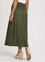 Satin Drawstring Waist Skirt