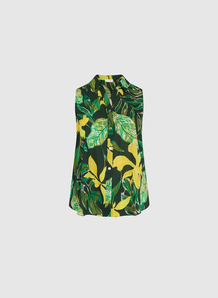 Palm Print Blouse