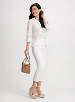 Blouse boutonnée à oeillets