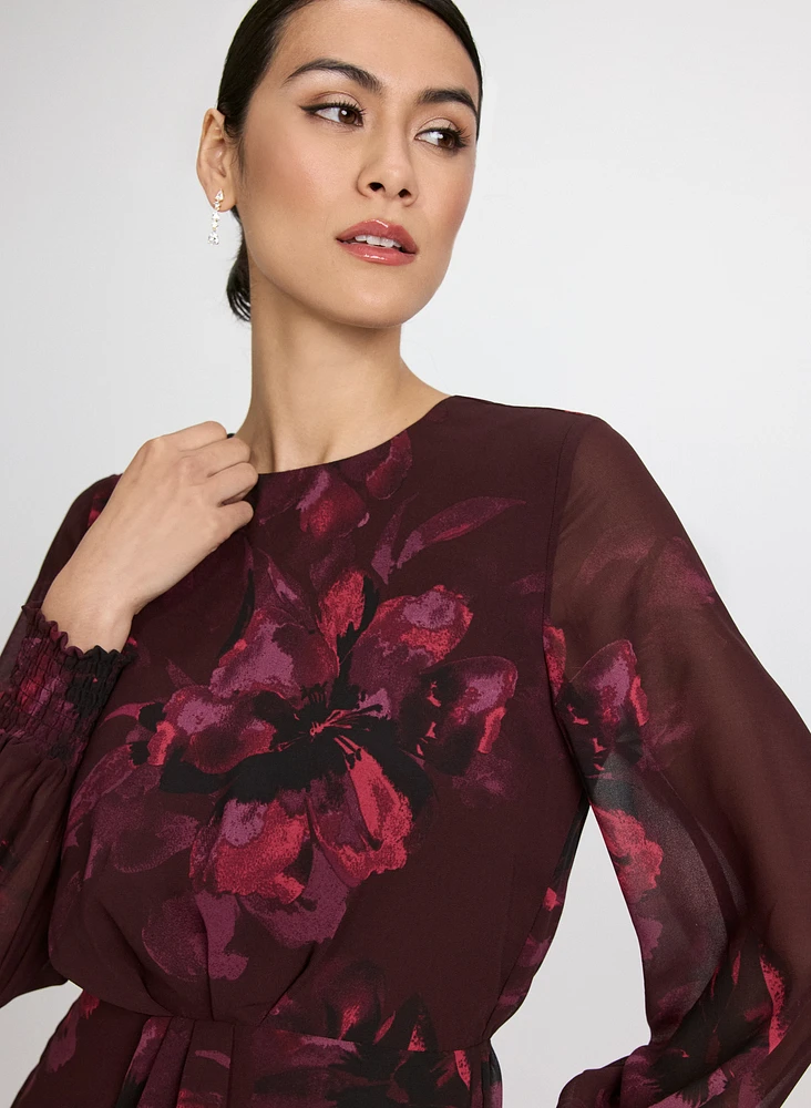 Floral Flounce Front Dress