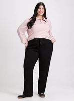 Funnel Neck Sweatshirt & Tie Waist Pull-On Pants