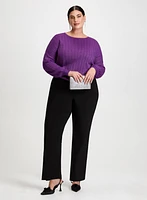 Pleat Stitch Sweater & Olivia Wide-Leg Pants