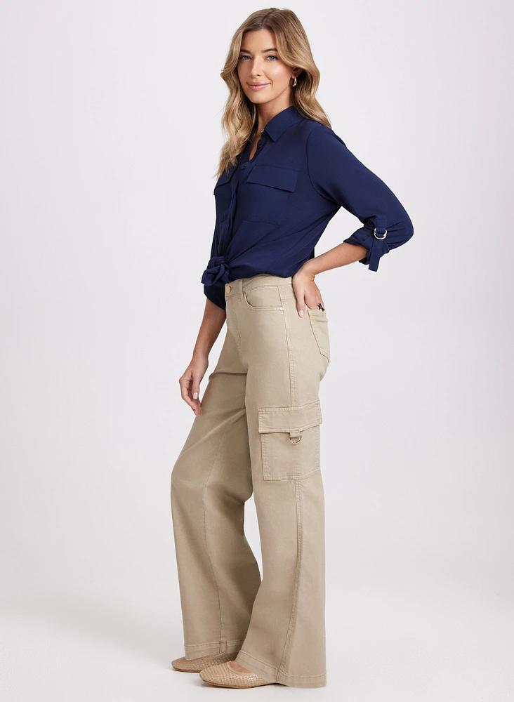 Wide-Leg Cargo Pants