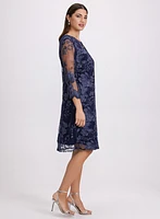 Floral Embroidered Illusion Dress