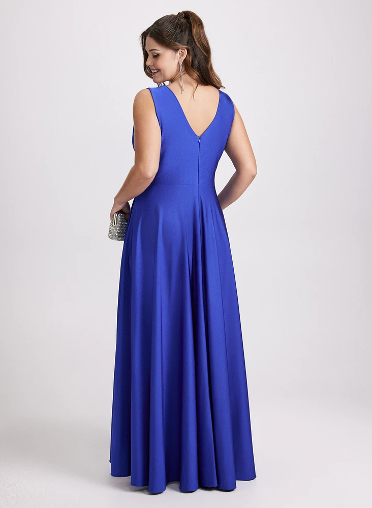 Plunging Neckline Maxi Dress