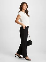 Wide-Leg Crepe Pants